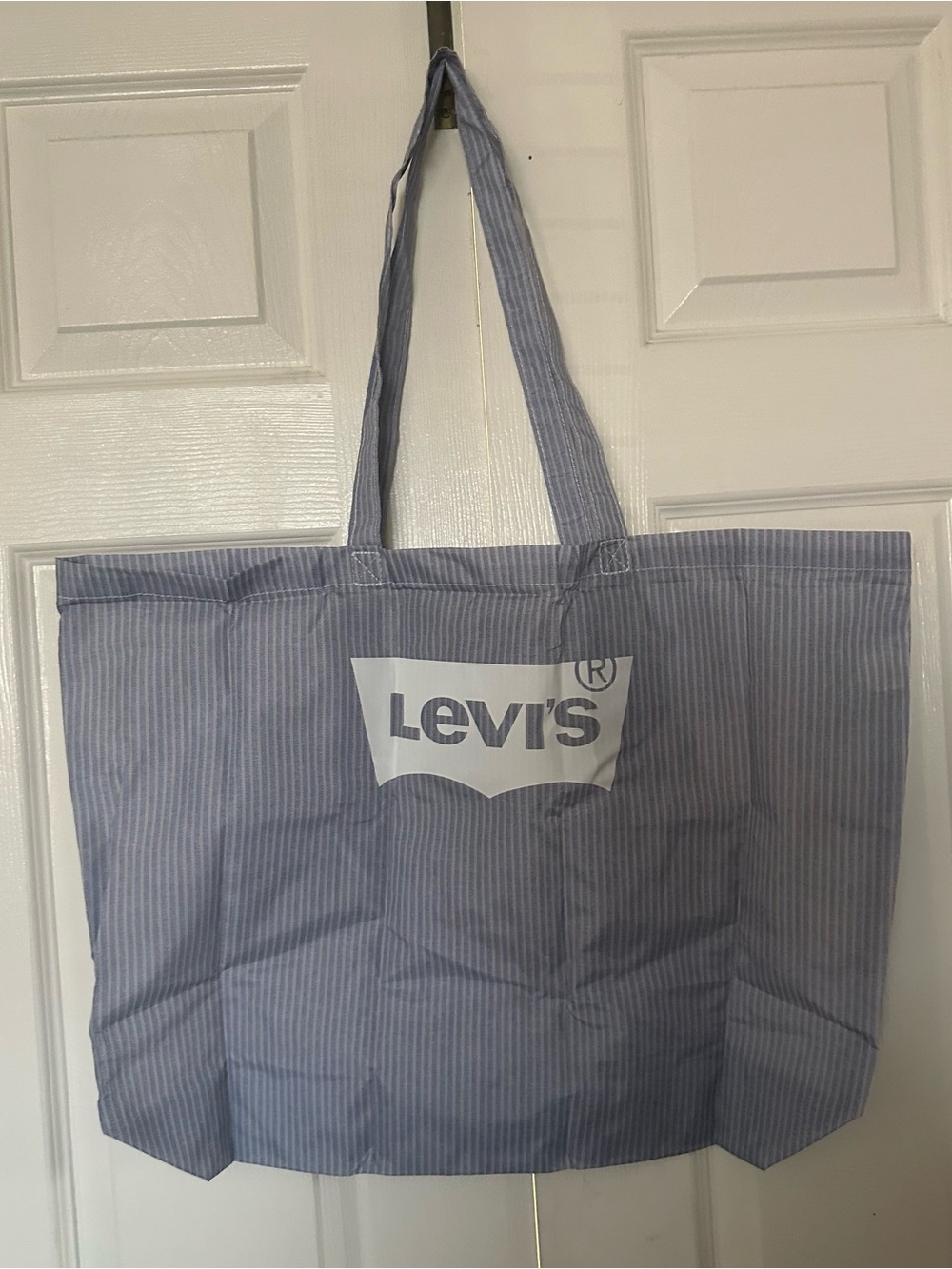 Levi's Light Blue Pinstripe Tote Bag